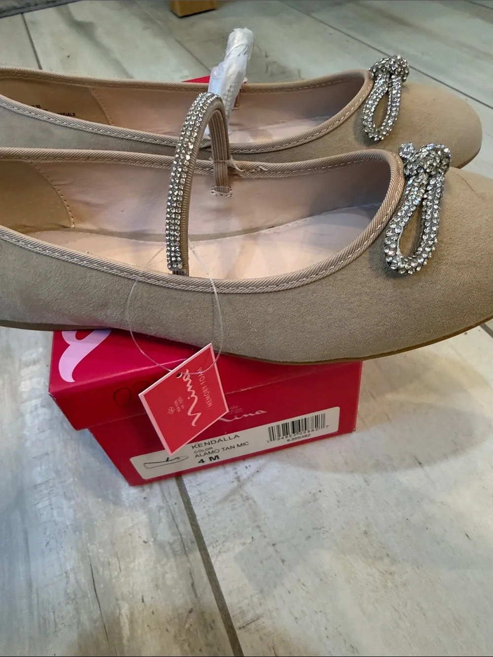 Nina Tan Jeweled Bow Ballet Flats